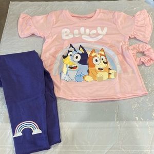 Bluey + Bingo Set with leggings and scrunchie